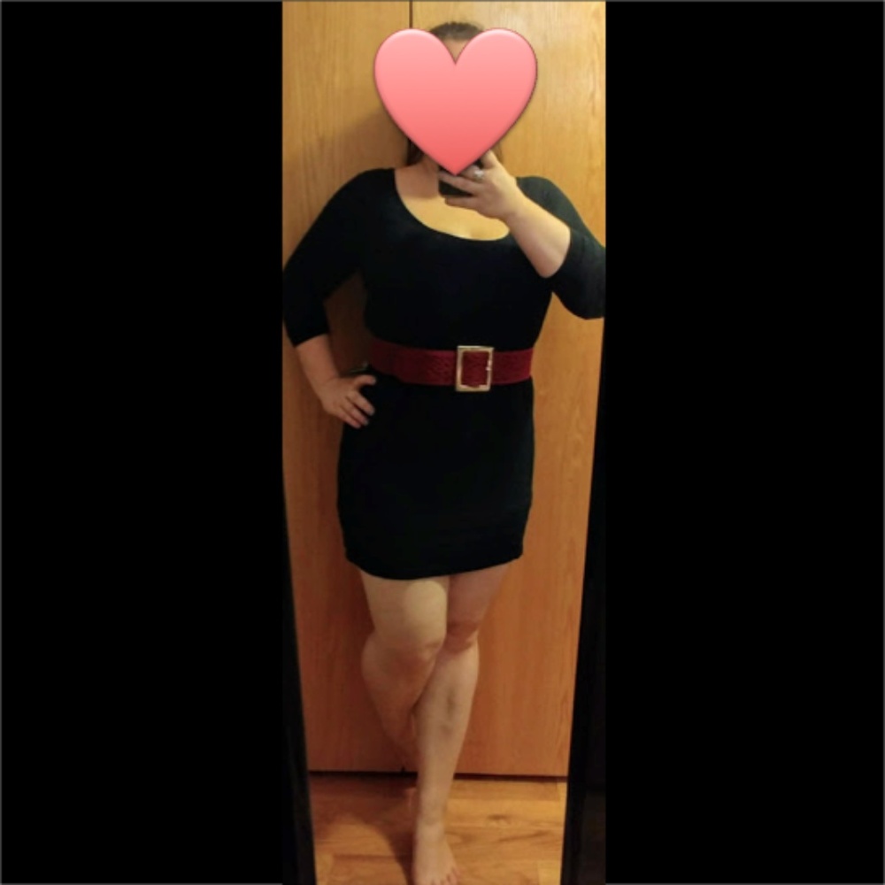 LOFT  3/4 Sleeve Black Dress, S/M